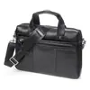 Maleta Masculina de Couro Genuíno High-End Retrô Cera de Abelha Couro Bovino de Primeira Camada Bolsa de Mão Fashion Bolsa com Zíper Multicamadas