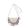 Bolso de Paja Tejida Estilo Étnico con Borlas, Nuevo Bolso de Mano para Mujer, Bolso Sobre, Bolso Cruzado Tejido de Alta Gama con Borlas