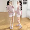 2026 Ropa de Maternidad de Calidad Primavera/Verano Nuevo Talla Grande Camiseta de Manga Corta con Cordón Top de Moda para Mamás Modernas que Salen