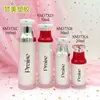 20ml30ml100ml botella de plástico blanco perlado para emulsión botella redonda de doble pared al vacío tipo dispensador material de embalaje para botella de cuidado de la piel