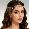 Europeo y Americano Más Vendido Cadena de Pelo de Borla Simple Multicapa Accesorios Femeninos Novia Accesorios de Boda Moda Cadena para la Frente Bohemia
