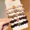 Cor de leite Amor Borracha Tendão Rabo de Cavalo Cabelo Corda Pulseira Alta Elástica e Durável Simples Anel de Cabelo Acessórios para o Cabelo