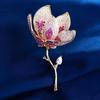 Broche de Planta Estilo Coreano Elegante Atmosférico Magnólia Orquídea Zircônia Broche Elegante Flor Acessórios de Roupa Corsage Joias Femininas