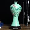 Vaso de cerâmica ornamentos sombra azul esmalte ouro lótus pequeno vaso jingdezhen flor inserção sala estar decorativo cerâmica presente