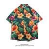 Camisa hawaiana vintage estilo Hong Kong 2024 para hombre, de moda, de verano, de manga corta, para playa, para parejas, con flores, ropa exterior