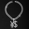Cadena Cubana de Aleación de Nicho con Diamantes Completos, Personalizada, Hermoso Colgante de Moneda, Calle Hip-Hop, Hebilla, Collar Cubano, Joyería