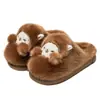 Pantufas de algodão fofas de pelúcia para mulheres, novo estilo outono/inverno 2026, antiderrapantes, com sola grossa, quentes e confortáveis de usar