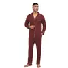 Amazon Transfronteiriço Conjunto de Pijama Masculino de Modal com Manga Longa Verão Cardigã Masculino Roupa de Casa Disponível