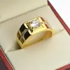 Anel Masculino Novo Estilo, Anel de Diamante Estiloso e Ousado, Anel de Diamante Sintético para Homens, Anel de Moissanita Banhado a Platina 925 Atacado