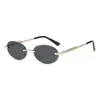 Gafas de sol sin montura ovaladas de moda marca M, estilo europeo y americano, inspiradas en celebridades para mujer, patillas metálicas de moda incrustadas con diamantes