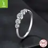 Anel de prata charm clássico moissanite brilhante feminino simples versátil anel de prata esterlina s925 joias atacado