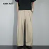 Pantalones Rectos de Pierna Recta, Holgados, con Caída, de Alta Gama, Estilo Retro Americano, Simples, Versátiles, Casuales, Largos, de Moda para Hombre