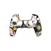 Cubierta protectora para mando de PS5 Cubierta de silicona camuflada para PS5 Piel con proceso de transferencia de agua para la mano Cubierta protectora para PS5