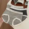 Serie Gris Avanzada Hilo de Algodón Puro Jacquard Tejido Ropa Interior para Mujer 10A Seda Antibacteriana Entrepierna Extendida Bragas Cómodas para Mujer