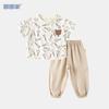 Macacão Bebê Estilo Rabisco Camiseta Shorts Verão Estilo Ocidental Conjunto de Duas Peças Verão para Meninas Roupa para Meninos Bebê