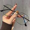 Gafas de Montura Grande Retro Doradas Ultraligeras Lisas Versátiles para Mujer y Hombre 99017