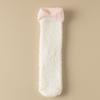 Meias de Veludo Coral Femininas Quentes Espessadas com Forro de Lã Roupa de Dormir Casa Pelúcia Meias de Chão para Dormir Outono e Inverno