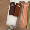 Calcetines estándar de tela estilo coreano de pelo medio con forro polar estilo holgazán hasta media pantorrilla para mujer otoño e invierno color sólido estilo Dongdaemun