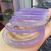Atacado natural ágata de gelo calcedônia redondo Pulseira violeta pulseira de jade pulseira de jade roxo pela metade fornecimento ao vivo