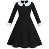 Ropa de cosplay transfronteriza Miércoles Addams vestido negro ropa de cosplay de Adams falda estampada