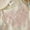 Roupa íntima feminina estilo Ballet Preppy de algodão puro, respirável, antibacteriana, cintura média, confortável, Categoria A, Nova calcinha básica para meninas