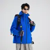 Chaqueta de montaña tres en uno para hombre, cortavientos e impermeable, con forro polar, conjunto de dos piezas desmontable cálido para otoño e invierno para mujer