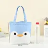 Bolsa de lona con serie de lindos animales de dibujos animados, adecuada para ir al trabajo, tutorías, simple y ecológica, bolsa de lona fresca de estilo japonés