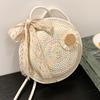 Bolsa Tejida de Algodón Gran Capacidad Bolso de Hombro para la Playa Calado Bolso de Mano Bolso para Mujer Bolso Cruzado Tote Bolsa Tejida de Cuerda de Algodón Paja