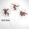 Decoración de Pastel Feliz Cumpleaños Spider-Man Inserto Festivo Telaraña Tarjeta Héroe Mesa de Postres Tarjeta de Fiesta