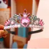 Diadema Corona para Niñas Frozen Elsa Diamante Azul Perla Diadema Primavera y Verano Vestido de Actuación Accesorios para Disparos