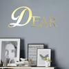 Nuevo acrílico dorado transfronterizo letra de pasto Pegatinas de espejo sala de estar dormitorio autoadhesivas pegatinas de pared decorativas 3D