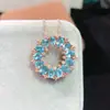 Colgante de apatita natural fresco natural súper lujo súper atmósfera estilo: 3*4mm Plata 925 incrustación transfronterizo