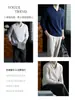 Estilo Old Money~Camisa polo de manga larga de algodón cómoda y agradable para la piel para hombre con un cuello en V casual, perfecta para primavera y otoño, una prenda versátil para el día a día