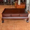 Mesa de centro grande em treliça de abacaxi de madeira maciça para apartamento pequeno mesa de centro retangular mesa de canto jacarandá todo jacarandá dourado mesa lateral de sofá