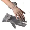 Guantes de Boda para Mujer Estilo Coreano Transparentes de Malla Fina Cortos Color Negro y Blanco Rosa Guantes con Dedos para Primavera, Verano y Otoño