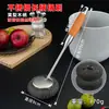Cepillo para ollas de acero inoxidable para el hogar con mango de madera largo y engrosado, cepillo de limpieza para cocina, cepillo de bola de lana de acero, modelo nuevo