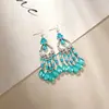 Pendientes Largos de Gota Estilo Étnico Transfronterizo Lujo Ligero Gama Alta Borla Bohemia Versátiles para Uso Diario Accesorios