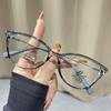 Gafas de moda nuevas color marrón frío para mujer se pueden equiparar con lentes de potencia visión cercana alto nivel de sentido ojo de gato liso espejo plano