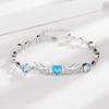 Pulseira de Amor Asas de Anjo em Prata S925 para Mulheres Estilo Coreano Simples Cristal Cravejado com Diamantes Joia de Mão Amorosa Presente de Aniversário