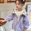 Jaqueta com Capuz Dupla Face 2026 para Meninas, Nova Moda Primavera e Outono com Zíper, Casaco Corta-vento Infantil, Top para Bebê
