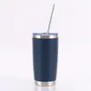 Copo Térmico de Aço Inoxidável para Gelo 20oz Pintado à Mão em Cor Pura com Tampa, Copo para Carro com Conservação de Frio para Exportação, Montado em Carro