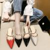 Novedad Popular Otoño e Invierno 2025 Diseño de Nicho Estilo Británico Remache Zapatos Planos de Tacón Bajo Tacón Grueso Ropa de Exterior Medias Zapatillas