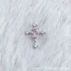 Pendientes de Corazón de Aleación de Titanio F136 con Zirconia y Cruz, Joyería para Piercing de Labio con Rosca Interna de Titanio G23, Cabeza