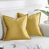 Cojín de terciopelo con costura visible transfronteriza Funda de cojín de color liso Cojín para sofá Cojín de cama Funda de cojín lumbar para oficina