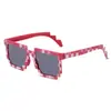2022 Nuevas Gafas a Cuadros Marseille Cleck Rojas Amarillas Moradas Azules Verdes Gafas de Fiesta Gafas de Sol Divertidas