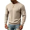 Sudadera casual de cuello redondo con bordado, manga larga, jacquard simple de peso pesado, corte holgado, para hombre, superventas de otoño e invierno, europea y americana, transfronteriza