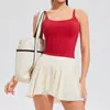 Camisola Falsa de Dos Piezas Falda Plisada con Abertura Traje Casual Versátil para Mujer Estilo Nuevo Primavera y Verano con Almohadilla en el Pecho Falda de Tenis