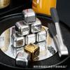 Conjunto de vinho de metal aço inoxidável 304 grão de gelo bar de gelo cerveja uísque pedra de gelo congelada cubos de gelo dourados