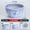 Contenedor Grande de Cerámica Azul y Blanco Vintage para Condimentos, Bol para Salsa para Restaurantes de Hot Pot