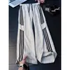 Pantalones de Rayas para Primavera y Otoño para Hombres y Mujeres, Estilo Coreano Holgados de Pierna Recta Ropa Deportiva Pants Deportivos, Marca de Tendencia Americana Pantalones Casuales para Estudiantes